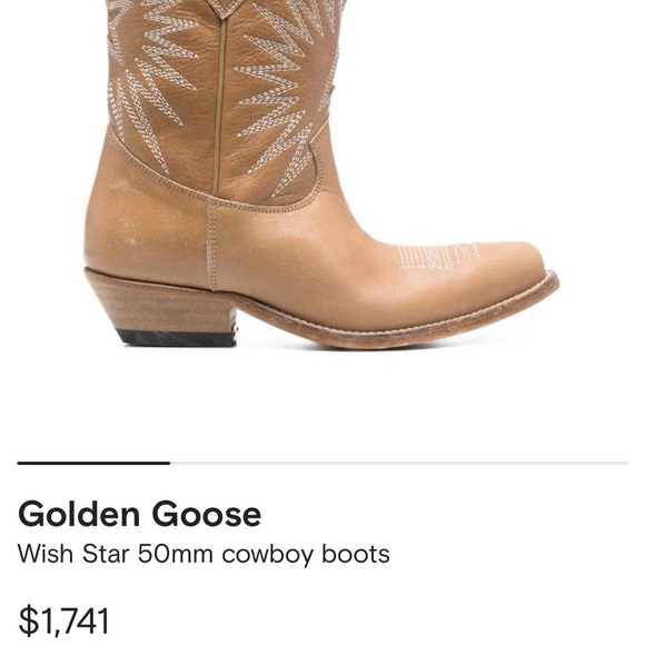 Golden Goose wishstar 50 mm cowboy boots in nude leather - Picture 2 of 14